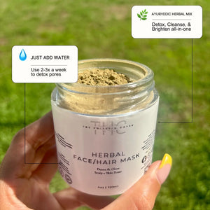 Herbal Face/Hair Mask: Ayurvedic Detox Mask for Face & Hair with Amla, Tulsi & Gotu Kola The Holistic Coven