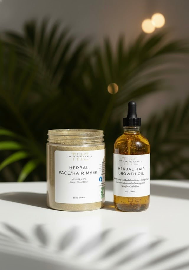 Herbal Face/Hair Mask: Ayurvedic Detox Mask for Face & Hair with Amla, Tulsi & Gotu Kola